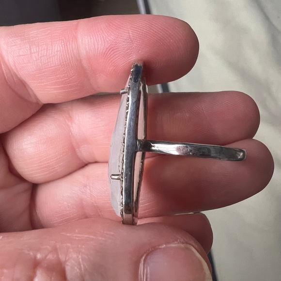 Adornia Sterling Silver and diamond Moonstone ring - Picture 6 of 8